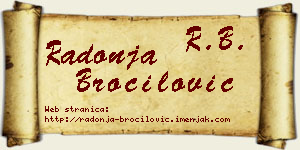 Radonja Broćilović vizit kartica